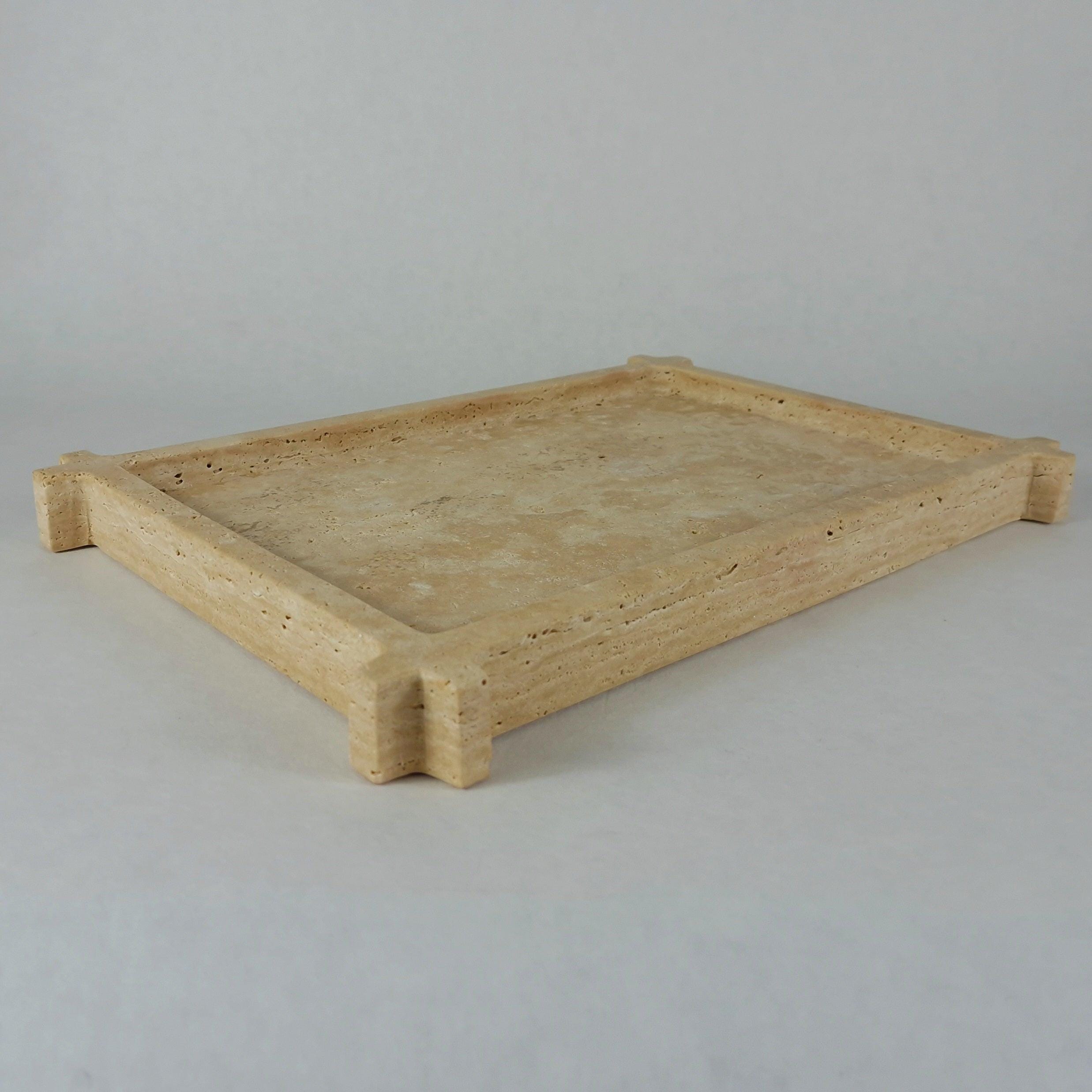 Travertin Tablett „Frame“