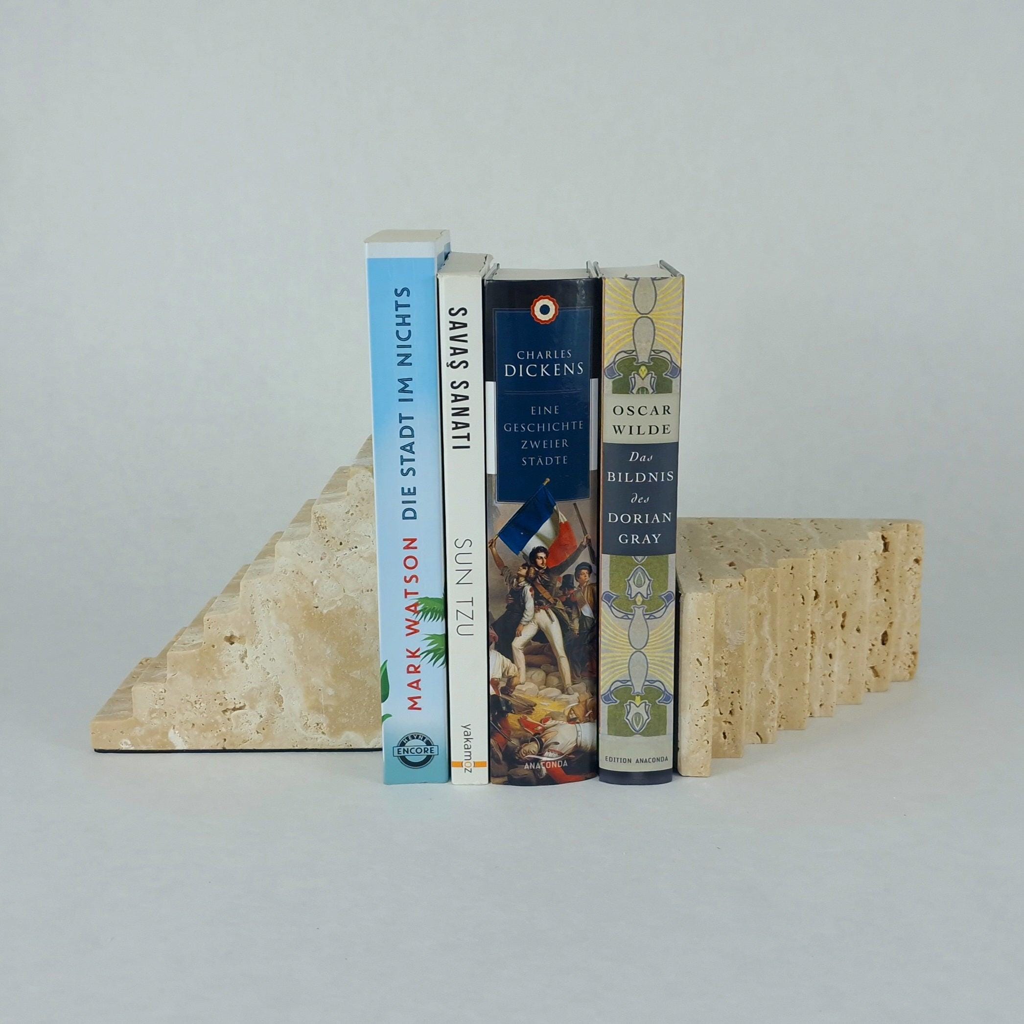 Travertin Buchstützen Set „Giza“