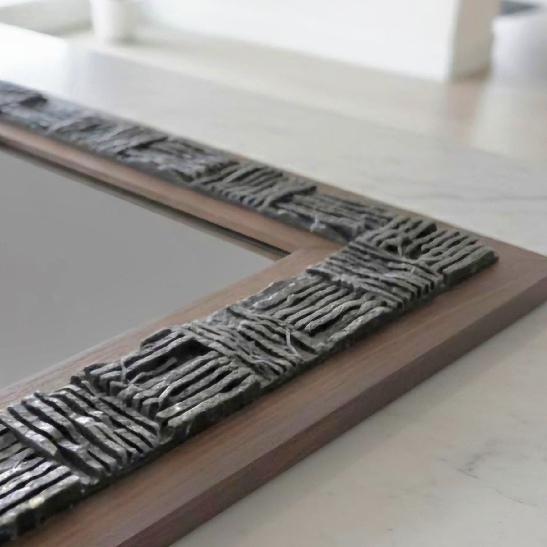 Natursteinspiegel „Noir Frame“ Marmor mit Holzrahmen