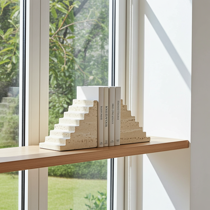 Travertin Buchstützen Set „Giza“