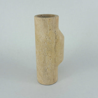 Travertin Vase „Contour“ | Minimalistische Naturstein Vase