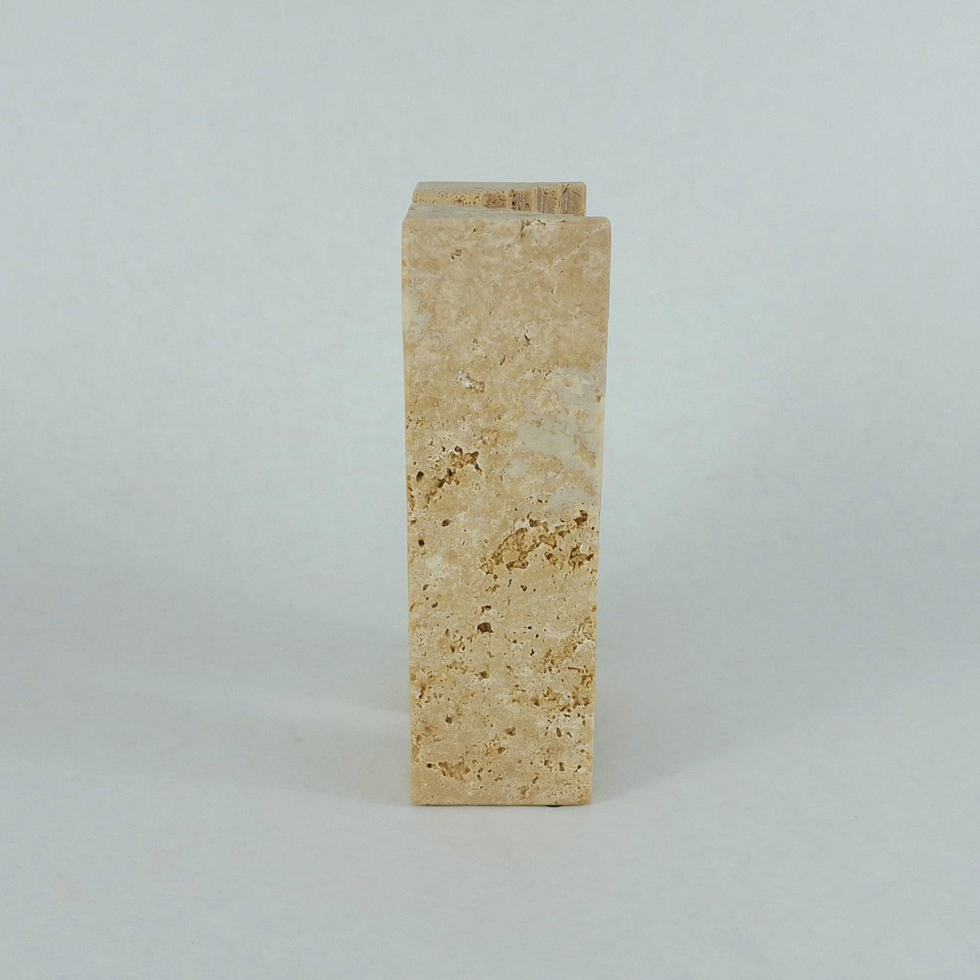 Travertin Skulptur „Arc“ – Bogen Naturstein Skulptur | Minimalistische Stein Deko