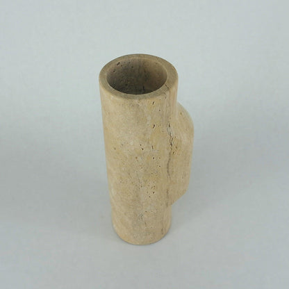 Travertin Vase „Contour“ | Minimalistische Naturstein Vase