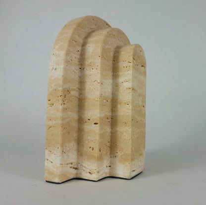 Travertin Buchstützen Set „Vault“