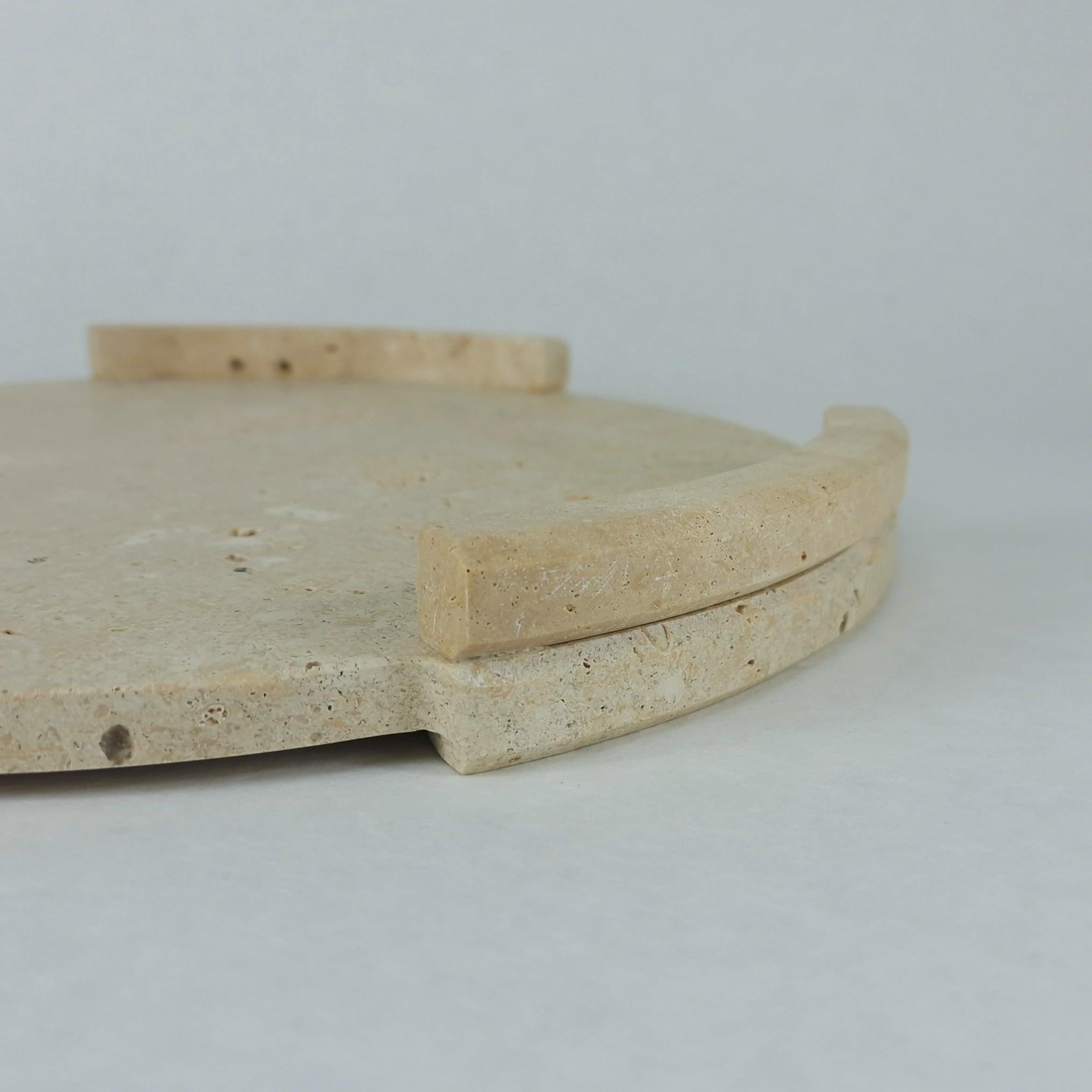 Travertin Tablett „Round Frame“