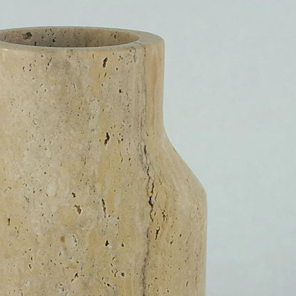 Travertin Vase „Contour“ | Minimalistische Naturstein Vase