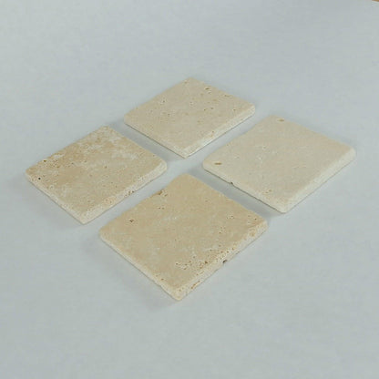 Travertin Untersetzer Set „Pure“