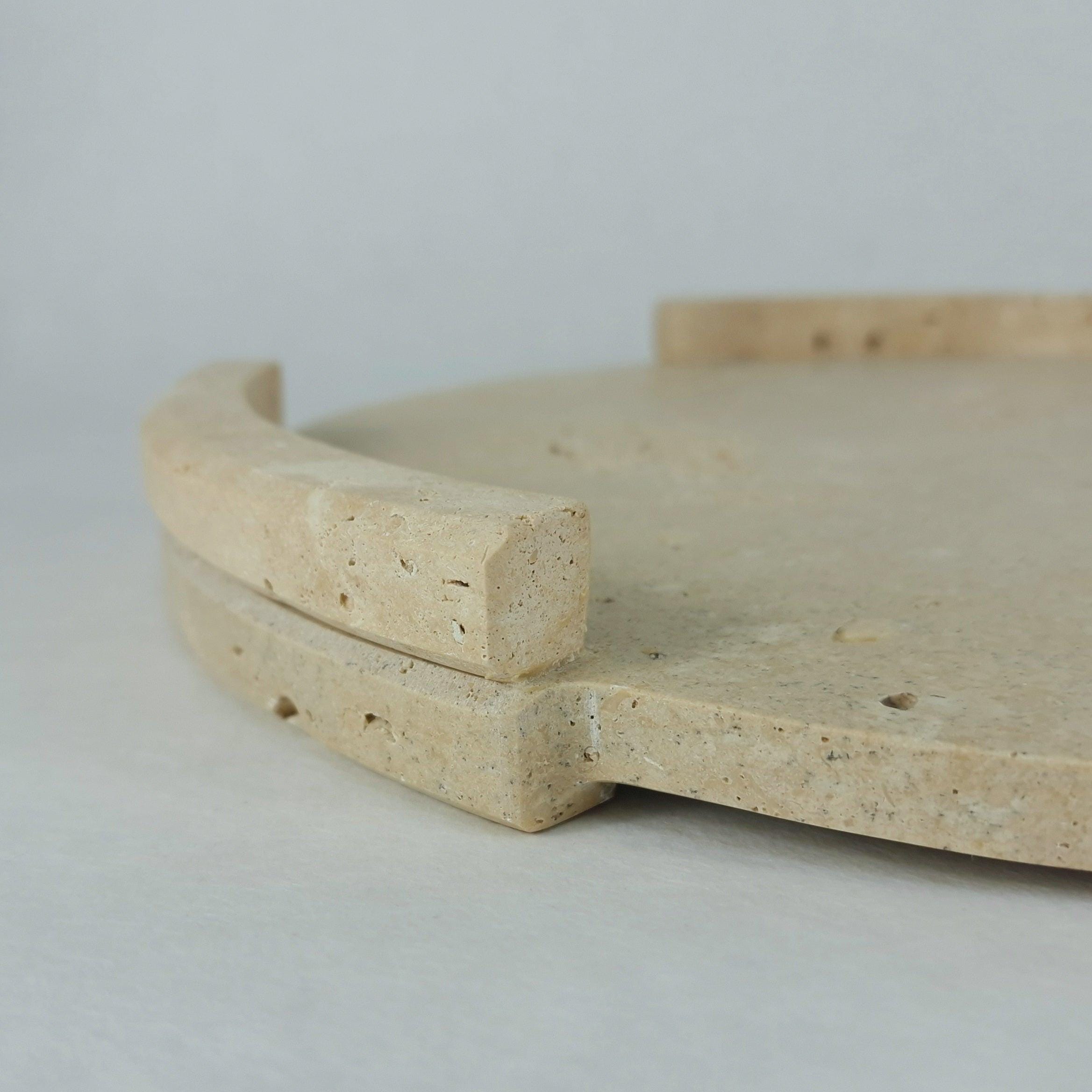 Travertin Tablett „Round Frame“