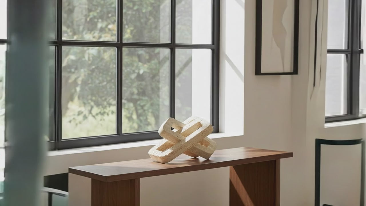 Video laden: Travertin Skulptur „Link“